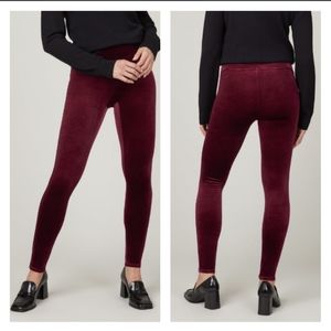 SPANX Velvet Leggings in Rich Burgundy size Large Style 2070 NWOT